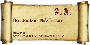 Heidecker Márton névjegykártya