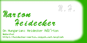 marton heidecker business card